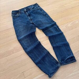 Levis 501 Original Fit Mens Blue Jeans Straight Leg Button Fly W33 L31